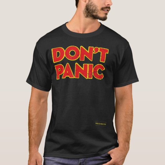 Don't Panic Vintage Distressed Shirt  (Voorkant)