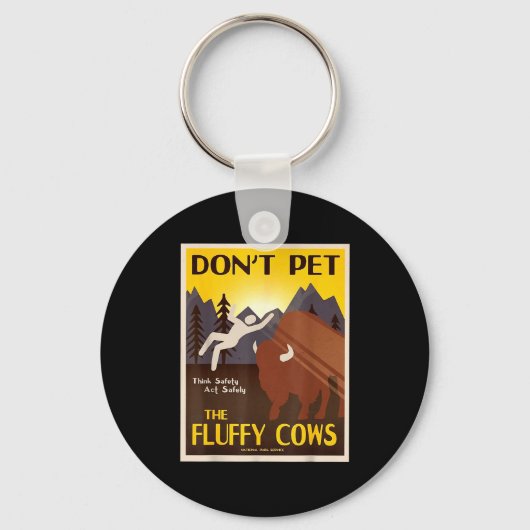 Don't Pet The Fluffy Cows Sleutelhanger (Voorkant)