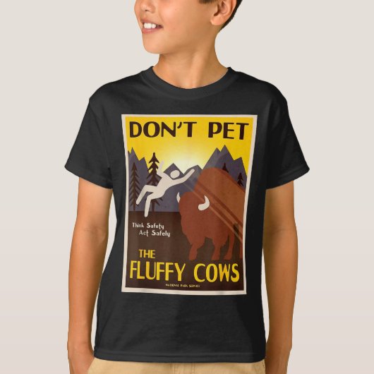 Don't Pet The Fluffy Cows  T-shirt (Voorkant)