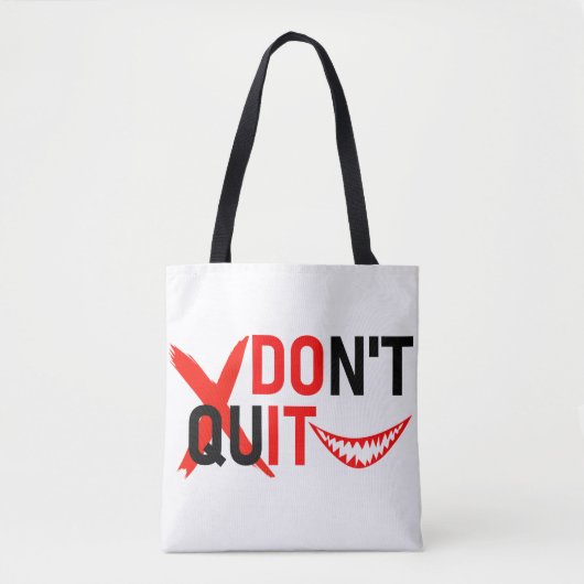 DON'T QUIT – Bold Red Motivation Design Draagtas (Voorkant)