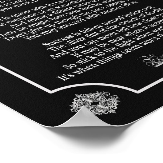 Don't Quit Gedicht -- 8 x 10 afdruk Poster (Hoek)