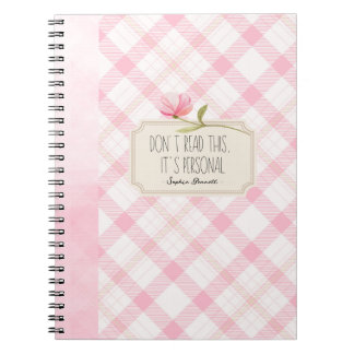 Don't Read This, It's Personal – Cute Pink Floral Notitieboek