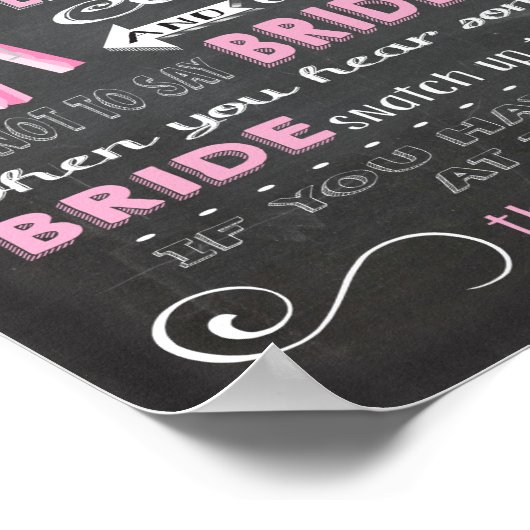 Don't say Bride chalkboard clothespin poster (Coin)