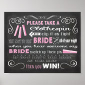Don't say Bride chalkboard clothespin poster (Devant)
