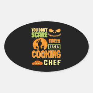 Dont Scare Koken Chef Halloween Kostuum Gift Ovale Sticker