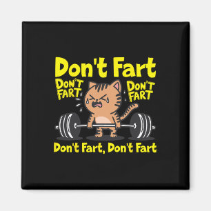 Don't scheet grappig Gym Fitness Cat Workout Gewic Magneet