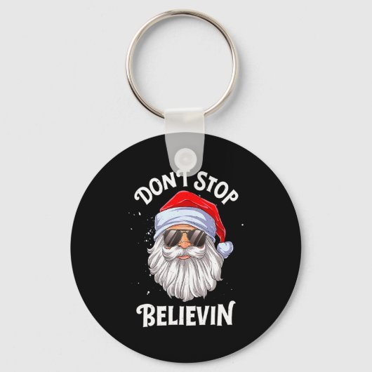 Dont Stop Believin Santa Funny Christmas Boys Kid  Sleutelhanger (Voorkant)