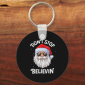 Don't Stop Believin Santa Funny Christmas Boys Kid Sleutelhanger (Voorkant)