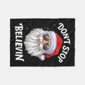 Dont Stop Believin Santa Funny Christmas Fleece Deken (Voorkant (Horizontaal))