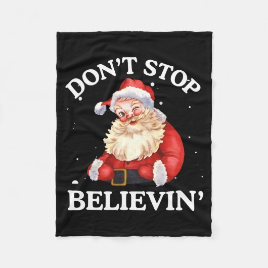 Don't Stop Believing Santa Funny Santa Claus Face  Fleece Deken (Voorkant)