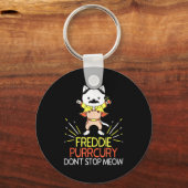 Don't Stop Meow Die Purrcury Funny Cat Music Pun G Sleutelhanger (Voorkant)