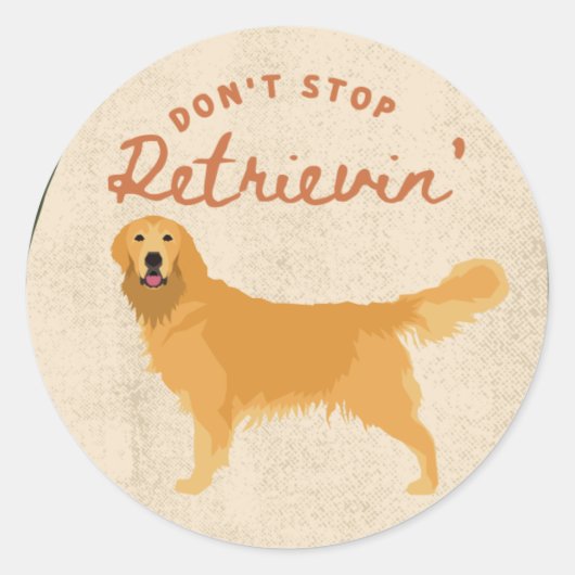 "Don't Stop Retrieving" Profiel Sticker in groen (Voorkant)
