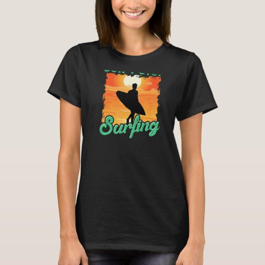Don't Stop Surfing Surfer Back Print T-shirt (Voorkant)