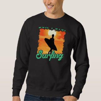 Don't Stop Surfing  Surfer Back Print Trui