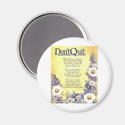 dont stoppen = inspirerend gedicht magneet (Voorkant / Achterkant)