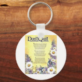 dont stoppen = inspirerend gedicht sleutelhanger (Voorkant)