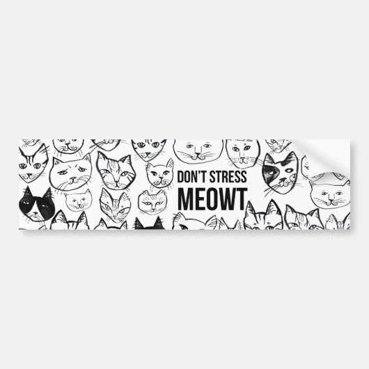 DONT STRESS MEOWT Funny Cats Bumpersticker (Voorkant)