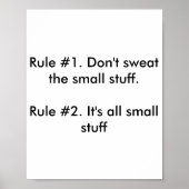 Dont Sweat The Small Stuff  Poster (Voorkant)
