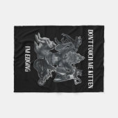 Don't Touch Me Kitten I'm Edging Wolfs Design Fleece Deken (Voorkant (Horizontaal))