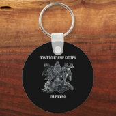 Don't Touch Me Kitten I'm Edging Wolfs Design  Sleutelhanger (Voorkant)