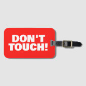 Don't Touch Warning custom red suitcase Bagagelabel (Voorkant (horizontaal))