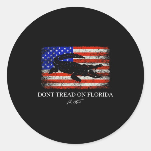 Don't Tread On Florida Governor Ron Desantis 2022  Ronde Sticker (Voorkant)