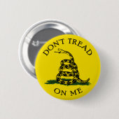 Dont Tread On Me - geel, slang Ronde Button 5,7 Cm (Voorkant /achterkant)