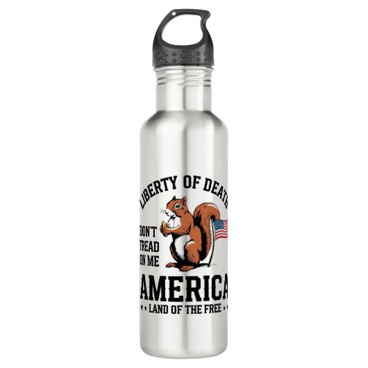 Don't Tread On Me Squirrel Liberty Justice beroemd Waterfles (Voorkant)
