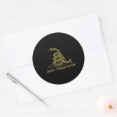 Dont Tread On Me Sticker Rond Zwart (Envelop)