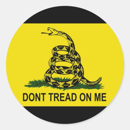 DONT TREAD OP ME RONDE STICKER (Voorkant)