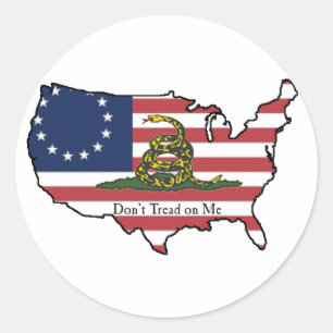 Dont Tread op Me USA Ronde Sticker