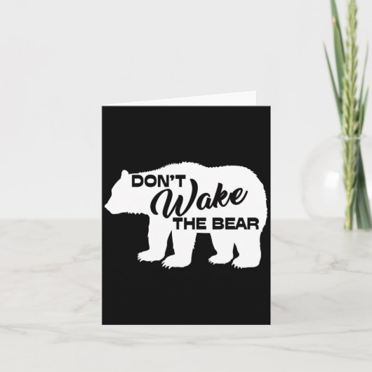 Don't Wake The Bear Funny Bear Silhouette Graphic  Kaart (Voorkant)
