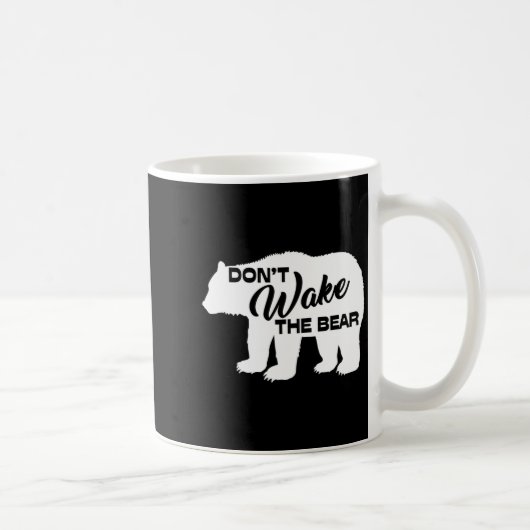 Don't Wake The Bear Funny Bear Silhouette Graphic  Koffiemok (Rechts)