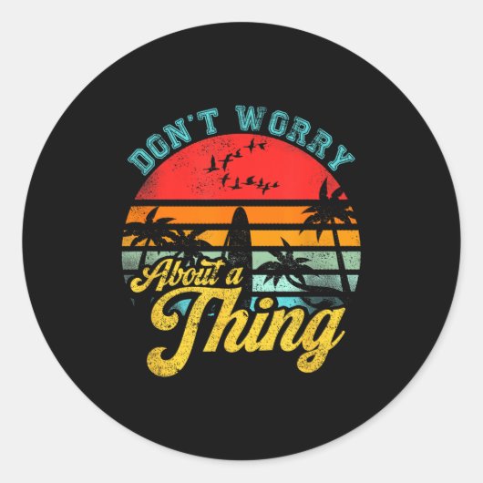 Don't Worry About A Thing Jamaican Rasta Reggae Fu Ronde Sticker (Voorkant)
