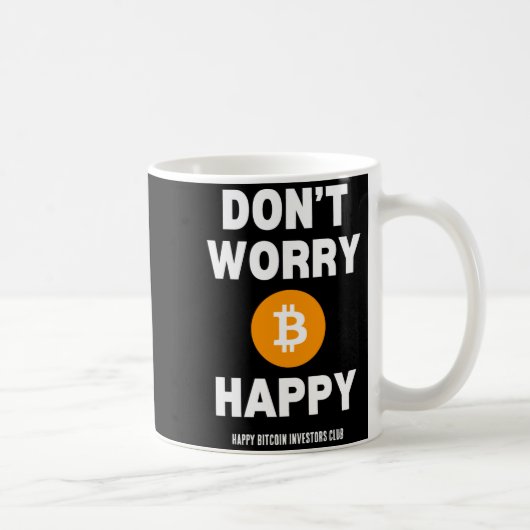 Dont Worry B Itcoin Happy Koffiemok (Rechts)