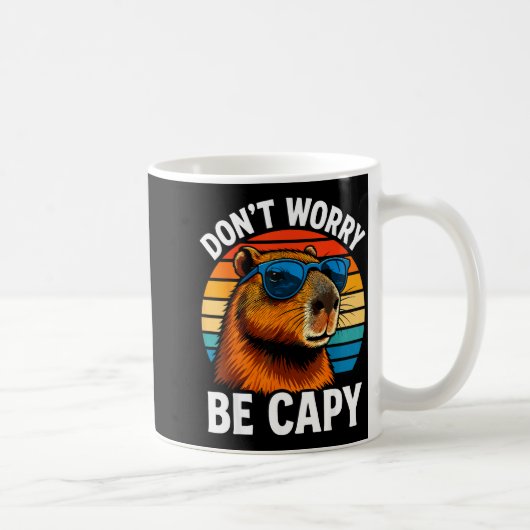 Dont Worry Be Capy Capybara  Koffiemok (Rechts)