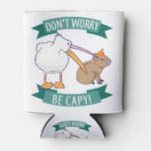 Don't Worry, Be Capy. Capybara Orange Unbothered Blikjeskoeler (Voorkant)