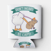 Don't Worry, Be Capy. Capybara Orange Unbothered Blikjeskoeler (Achterkant)