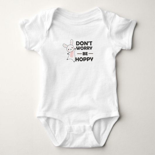 Dont Worry be Hoppy - Funny Rabbit Bunny Romper (Voorkant)