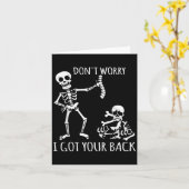 Don't Worry I Got Your Back - Funny Skeletons Puns Kaart (Gele Bloem)