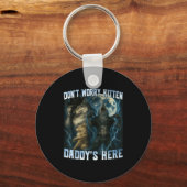 Don't Worry Kitten Daddy's Here Funny Alpha Wolves Sleutelhanger (Voorkant)