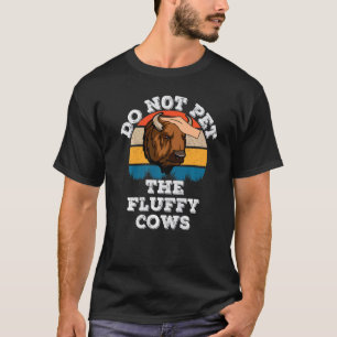 Donteigen fluffy koeien buffel bizon retro vintage t-shirt