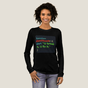 "dontTouch()" Code Alert Ontwerp – Jij Breekt Het, Tri-Blend Shirt
