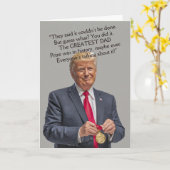 Donuld Trump Medal Great Dad Amusing greeting card Kaart (Gele Bloem)