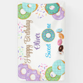 Donut 1 verjaardagsbanner spandoek (Verticaal)