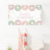 Donut 1e verjaardag Banner achtergrond Aqua (Insitu)