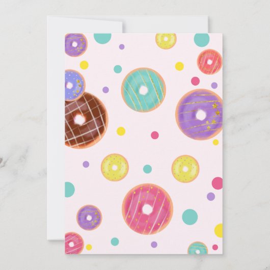 Donut 1e verjaardag uitnodiging, Donut Miss it Kaart (Achterkant)