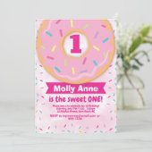 Donut 1e verjaardag van de uitnodiging van het mei (Staand voorkant)