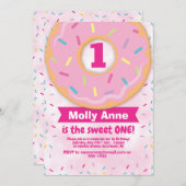 Donut 1e verjaardag van de uitnodiging van het mei (Voorkant / Achterkant)