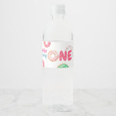 Donut 1e verjaardag Water Fles Etiket (Voorkant)